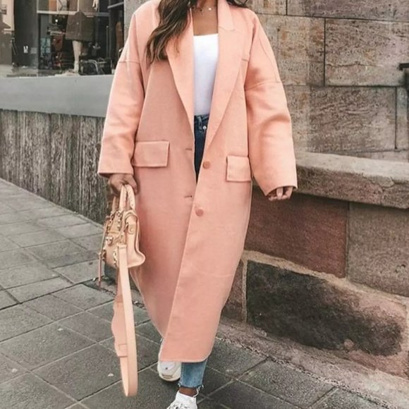 Zara Jackets & Blazers - Zara peach oversized coat NWT size S